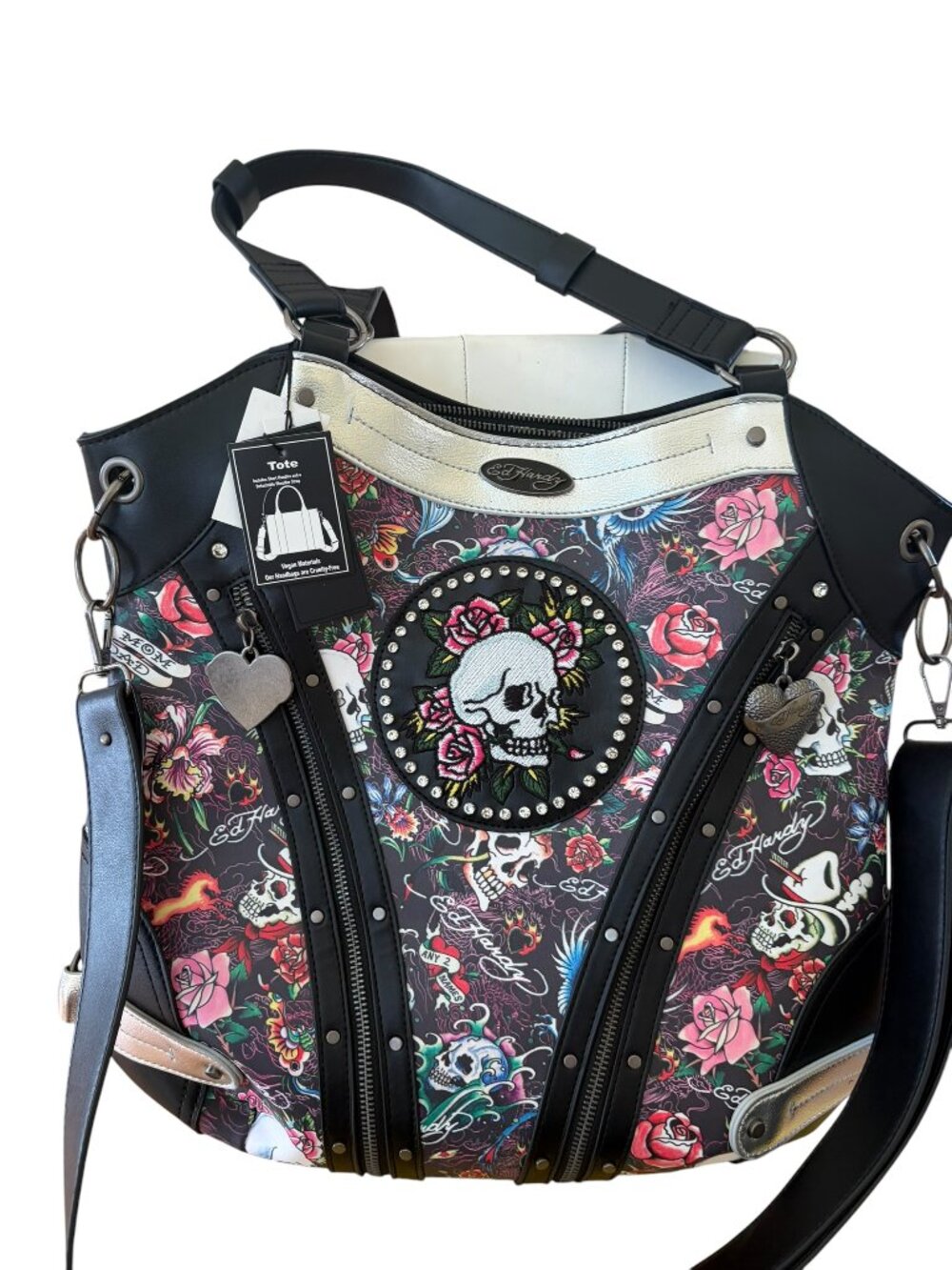 ED HARDY bag shoulder bag "Love Kills Slowly" Large Tote Bag Y2K NWT